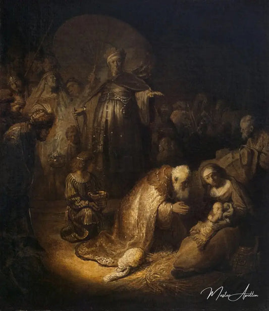 L'adoration des Mages - Rembrandt van Rijn - Reproductions de tableaux et peintures haut de gamme