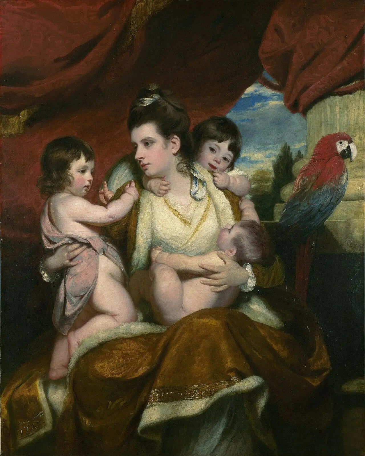 Lady Cockburn et ses enfants - Joshua Reynolds image 1 copie de tableau peinte à la main