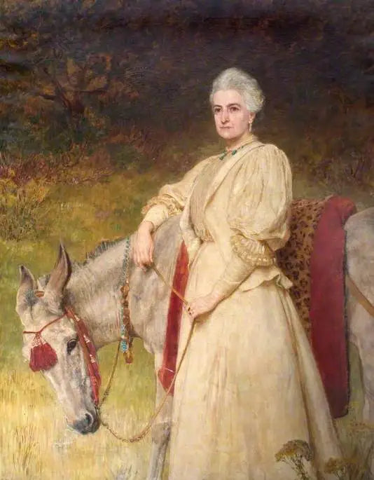 เลดี้ Harriet Sarah Wantage (1837–1920) กับลาอียิปต์ของเธอ - บริทอน ริเวียร์