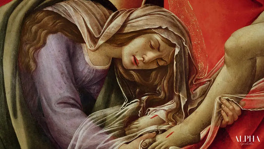 Lamentation du Christ, détail de Marie-Madeleine et des pieds du Christ - Sandro Botticelli - Reproductions de tableaux et peintures haut de gamme