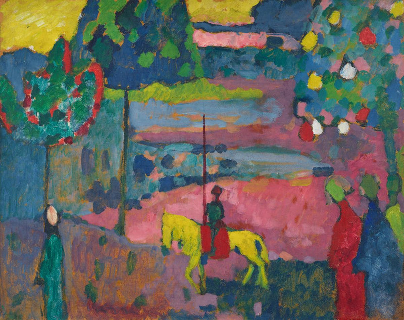 Lanzenreiter in Landschaft - Vassily Kandinsky
