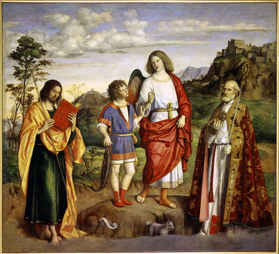 L’archange Raphaël avec Tobie et deux saints. - Cima da Conegliano - Alpha Reproduction