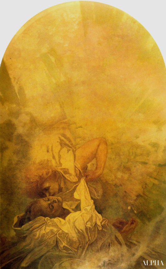 Le baiser du printemps - Mucha - Reproductions de tableaux et peintures haut de gamme
