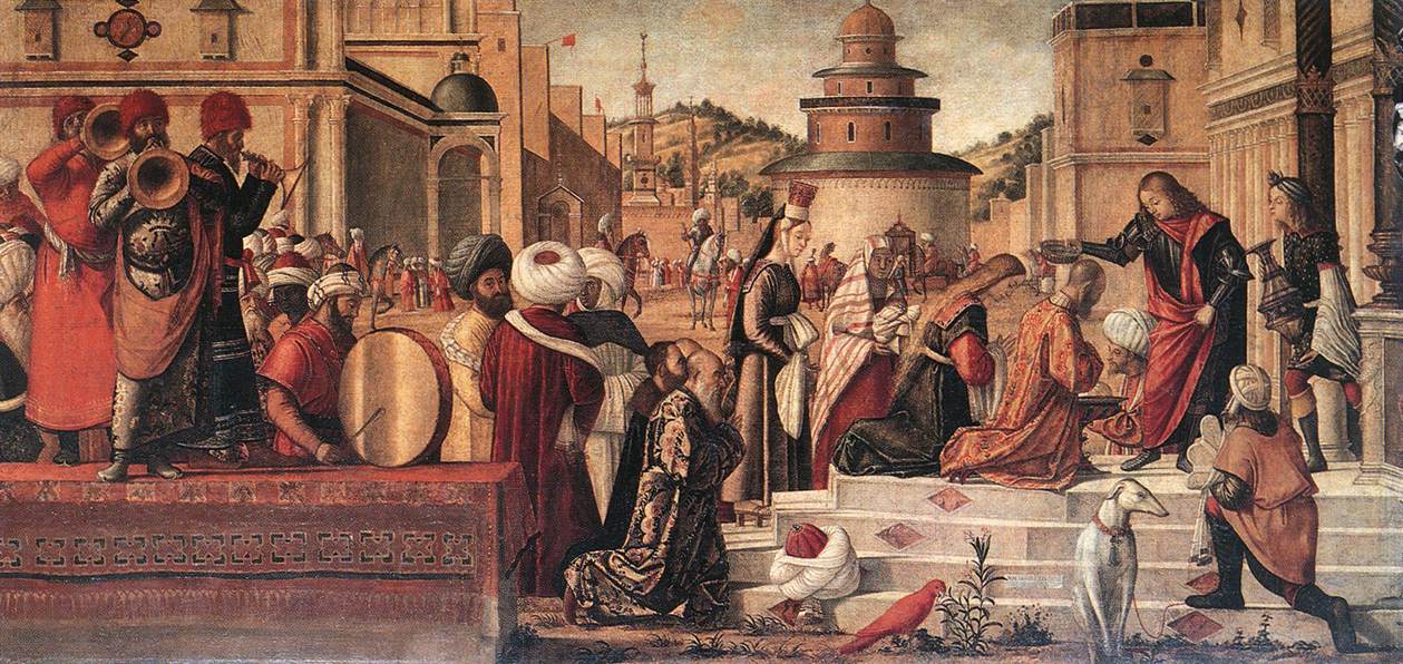 Le Baptême des Sélénites - Vittore Carpaccio image 1 copie peinte à la main à l’huile