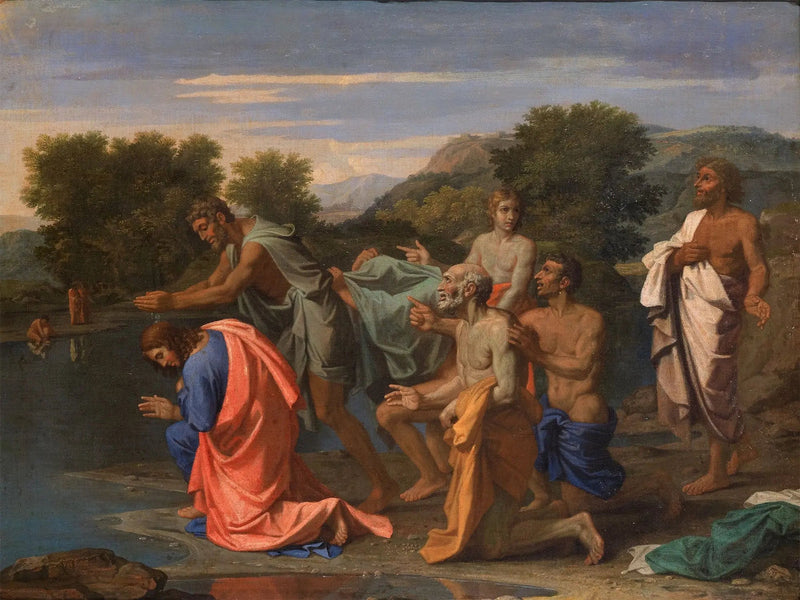 พิธีรับศีลล้างบาปของพระคริสต์ - Nicolas Poussin