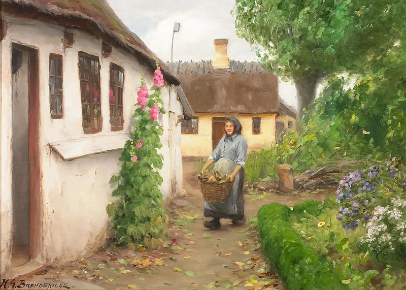 ไม้ฟืนถูกขนส่งไปยังบ้าน - H. A. Brendekilde
