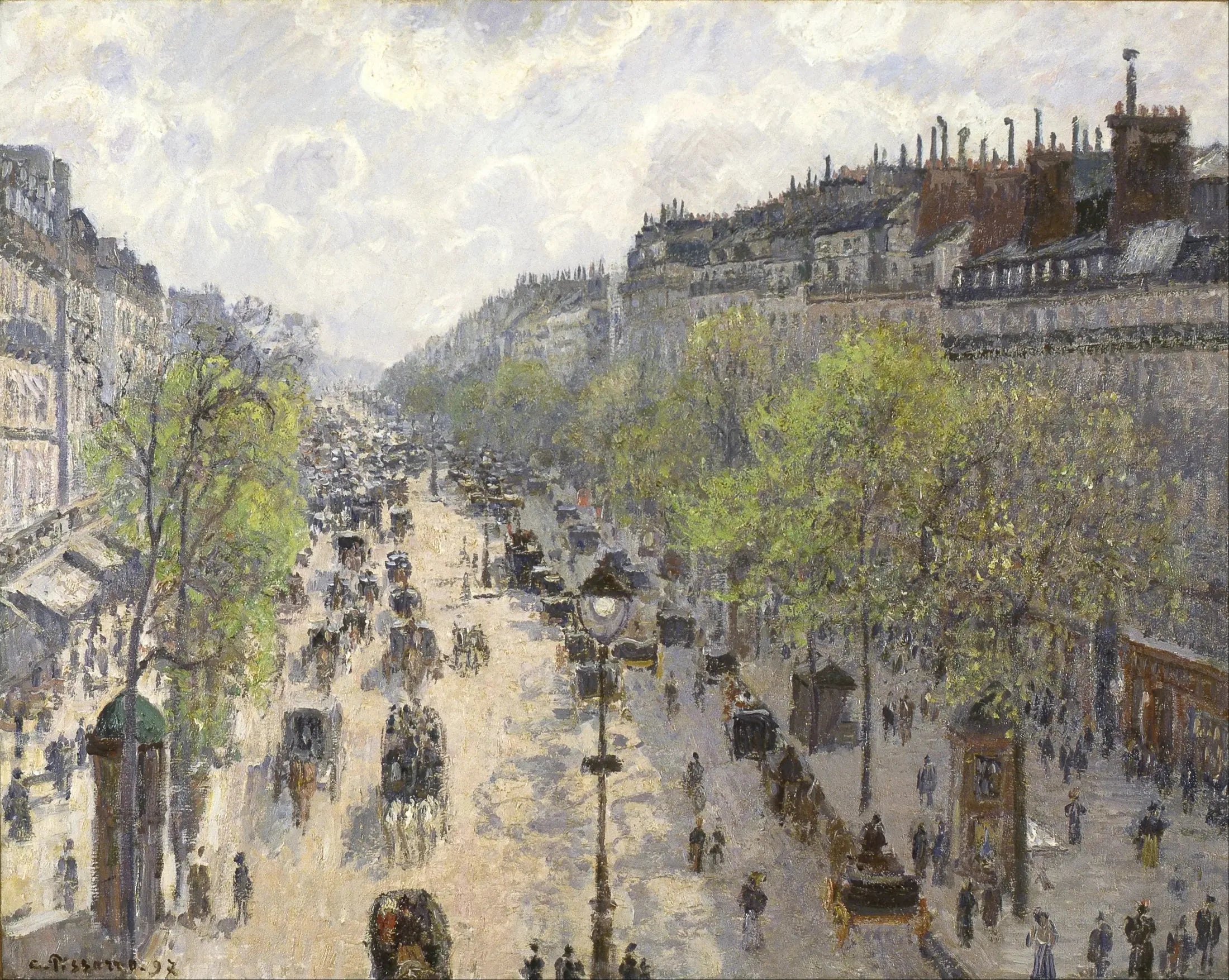 Le Boulevard de Montmartre, matinée de printemps - Camille Pissarro image 1 tableau peint à l’huile sur toile