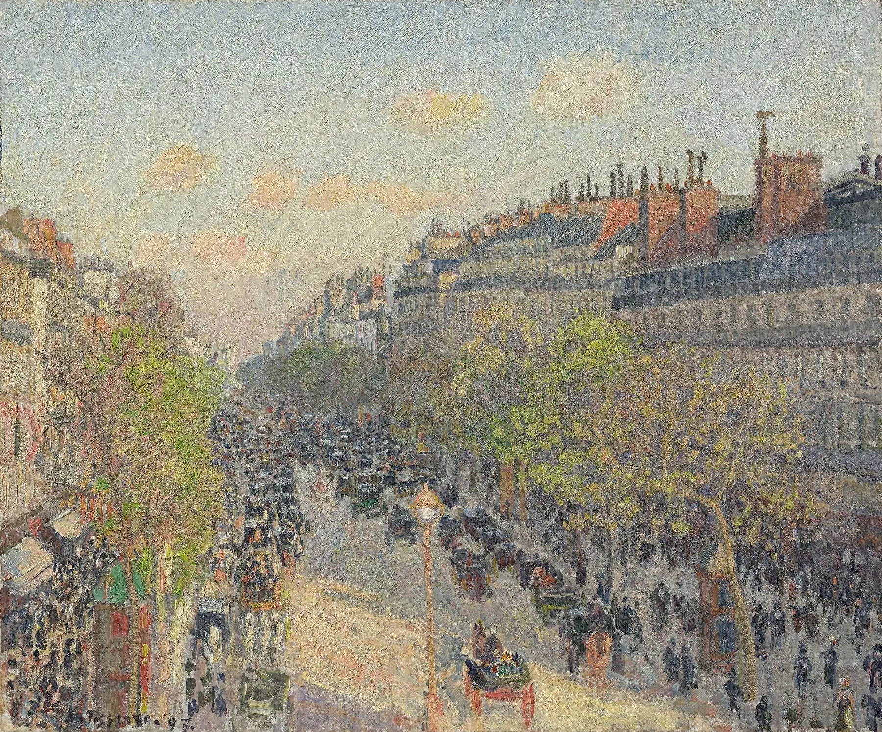 Le Boulevard Montmartre, fin de journée - Camille Pissarro image 1 reproduction d’œuvre d’art à l’huile