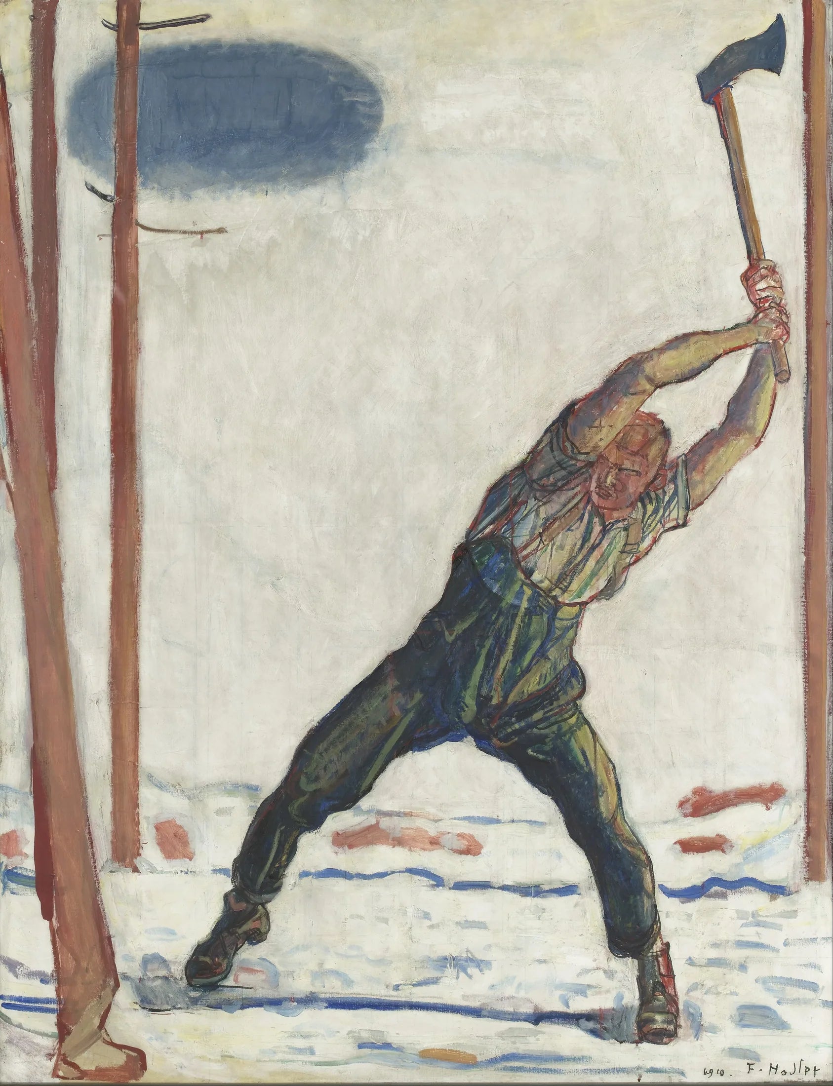 Le bûcheron - Ferdinand Hodler image 1 reproduction artisanale de tableau