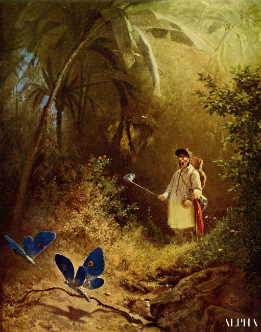 Le chasseur de papillons - Carl Spitzweg - Reproductions de tableaux et peintures haut de gamme