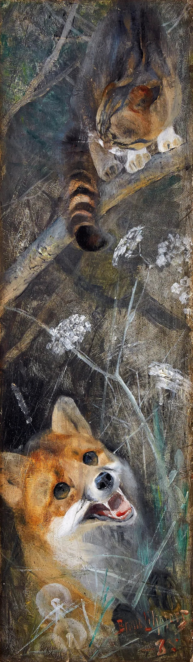 Le Chat et le Renard - Bruno Liljefors
