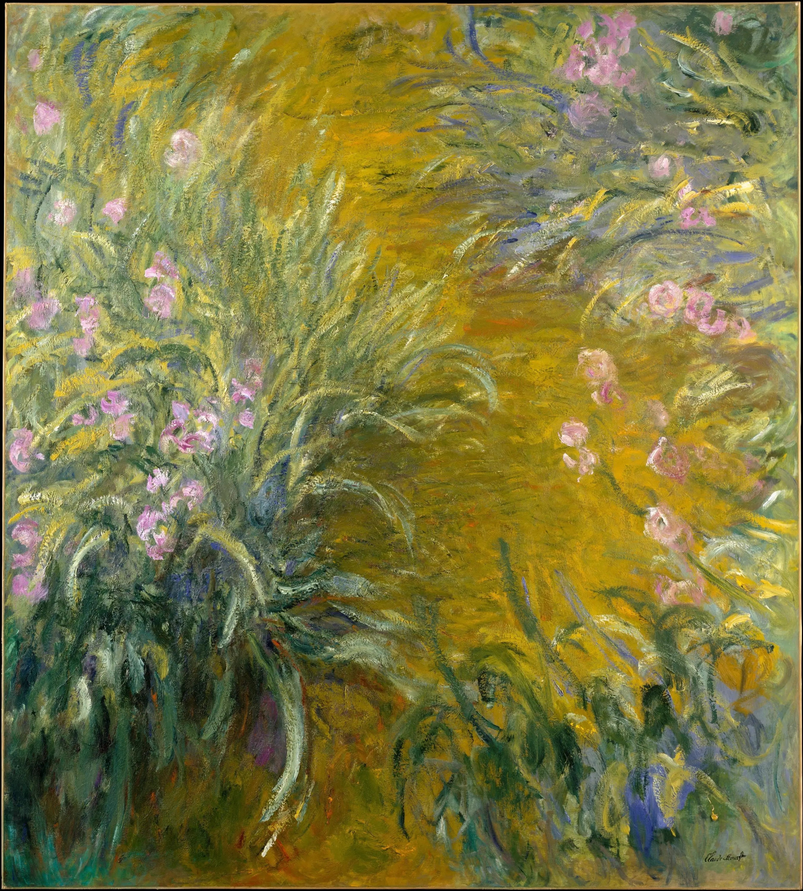 Reproduction du tableau « Le chemin à travers les iris - Claude Monet » par Alpha Reproduction en peinture à l’huile