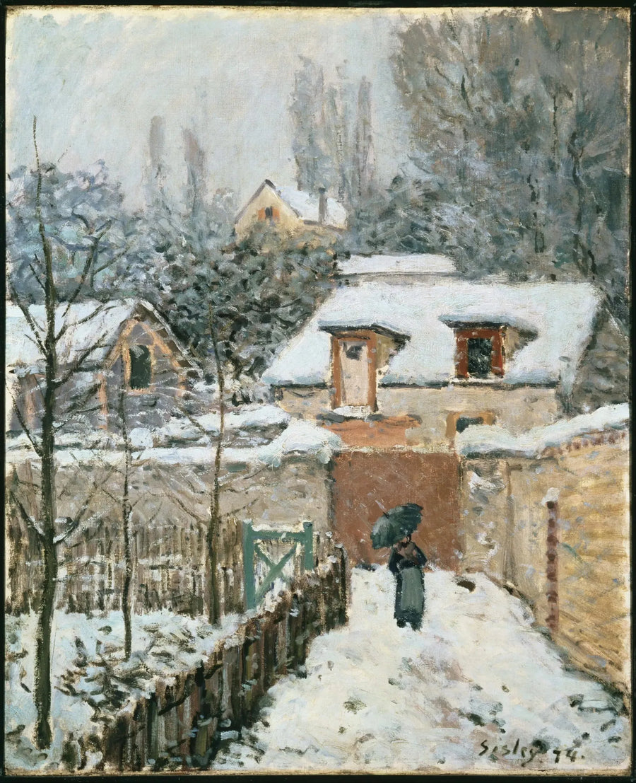 เส้นทางของ Étarché ใต้หิมะที่ Louveciennes - Alfred Sisley