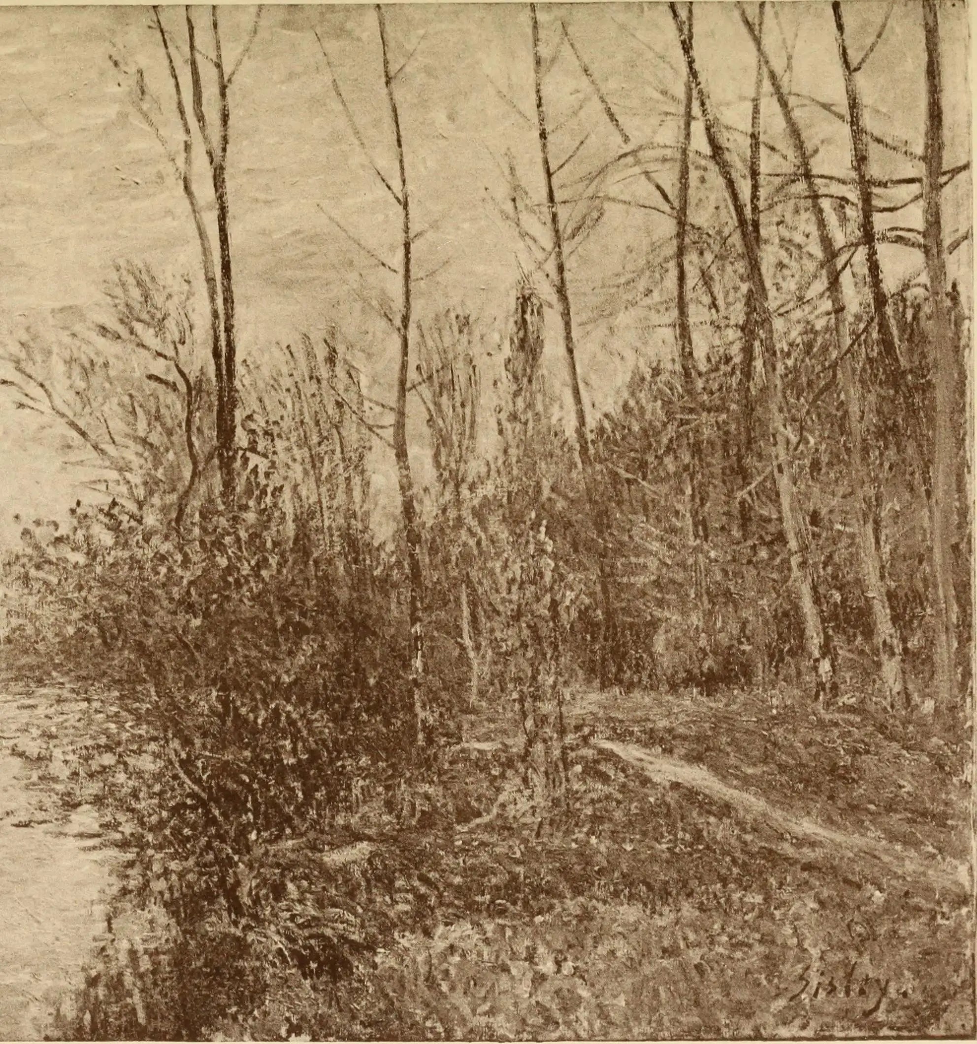 Reproduction du tableau « Le Chemin des Petits-Prés à By. Temps d'orage - Alfred Sisley » par Alpha Reproduction en peinture à l’huile