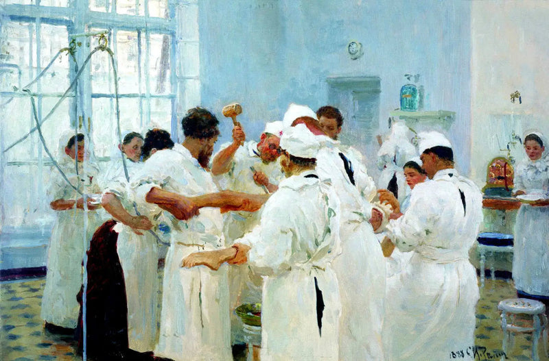 ศัลยแพทย์ E. V. Pavlov ในห้องผ่าตัด - Ilya Repin