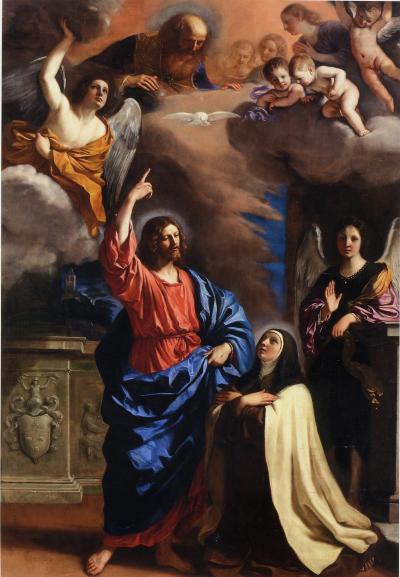Le Christ apparaissant à sainte Thérèse - Guercino image 1 reproduction de peinture à l’huile