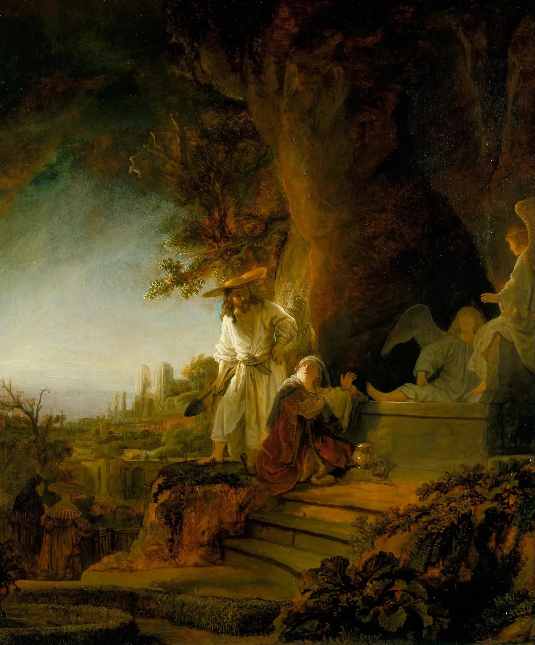 Le Christ apparaissant en jardinier à Marie-Madeleine - Rembrandt image 1 copie de tableau peinte à la main