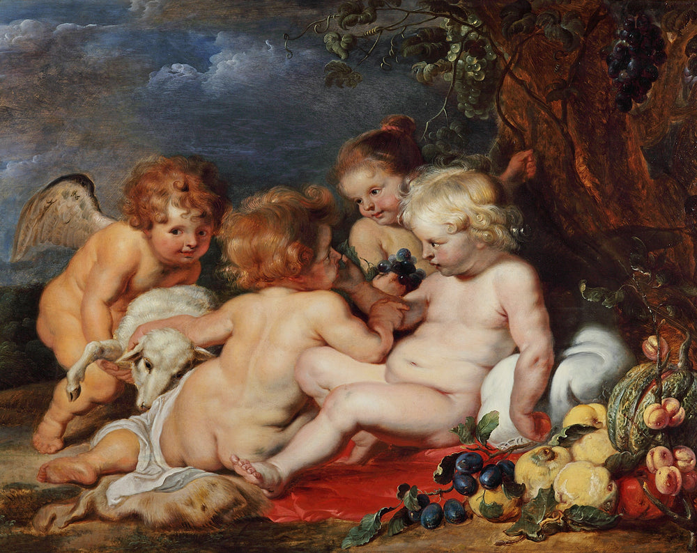 Le Christ avec le jeune saint Jean et les anges - Frans Snyders image 1 copie peinte à la main à l’huile
