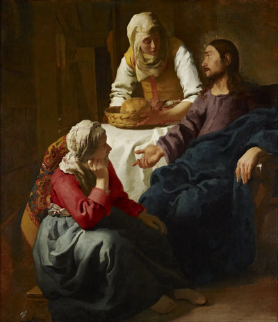 Reproduction du tableau « Le Christ dans la maison de Marthe et Marie - Johannes Vermeer » par Alpha Reproduction en peinture à l’huile