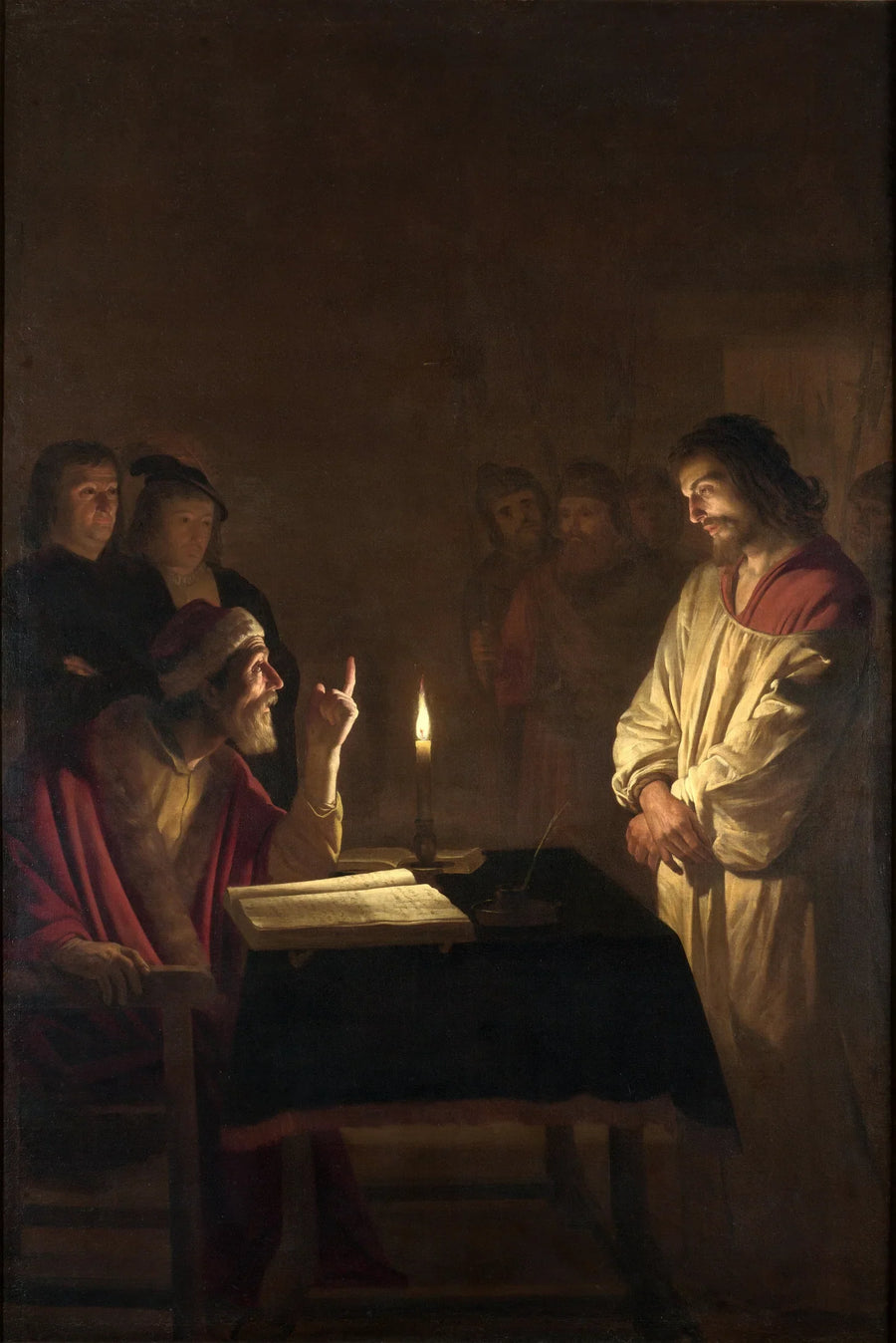 พระคริสต์ต่อหน้าหลวงพ่อใหญ่ - Gerrit van Honthorst