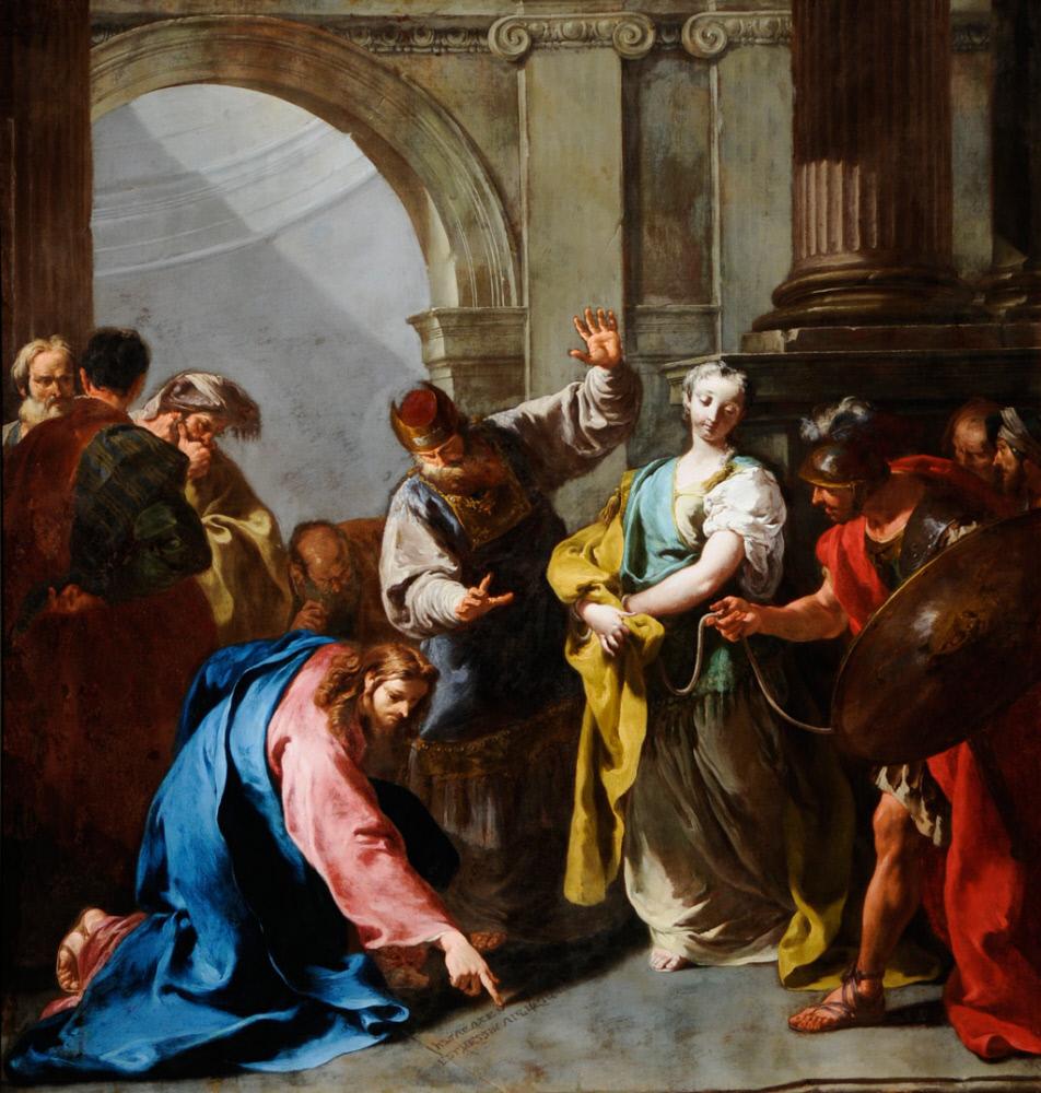 Le Christ et l'adultère - Giovanni Battista Pittoni image 1 reproduction d’œuvre d’art à l’huile