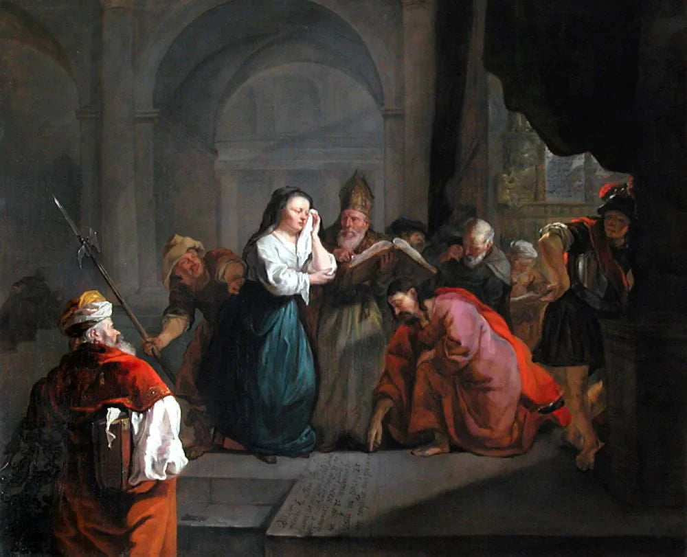 Le Christ et la Femme adultère - Gabriel Metsu image 1 reproduction de peinture à l’huile