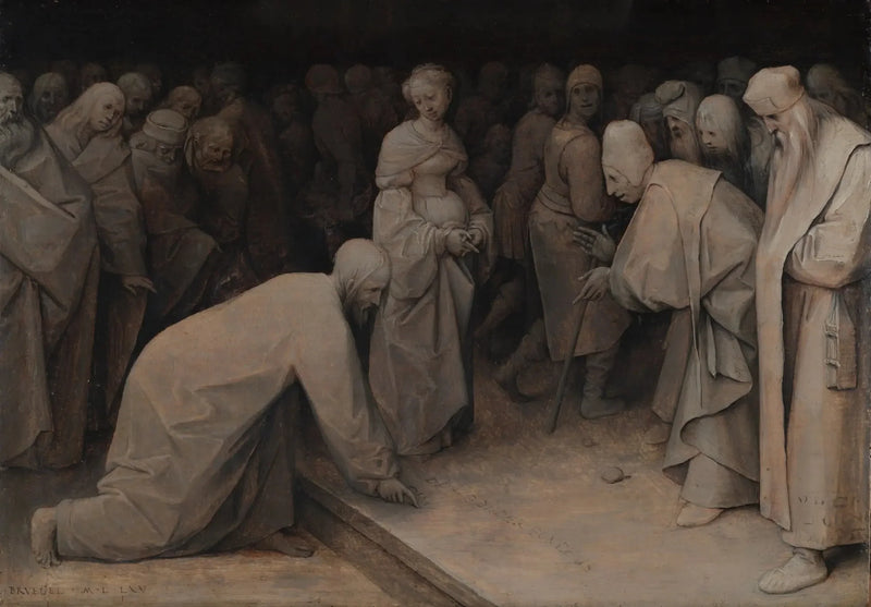 พระคริสต์และหญิงที่ถูกจับในบาป - Pieter Brueghel the Elder