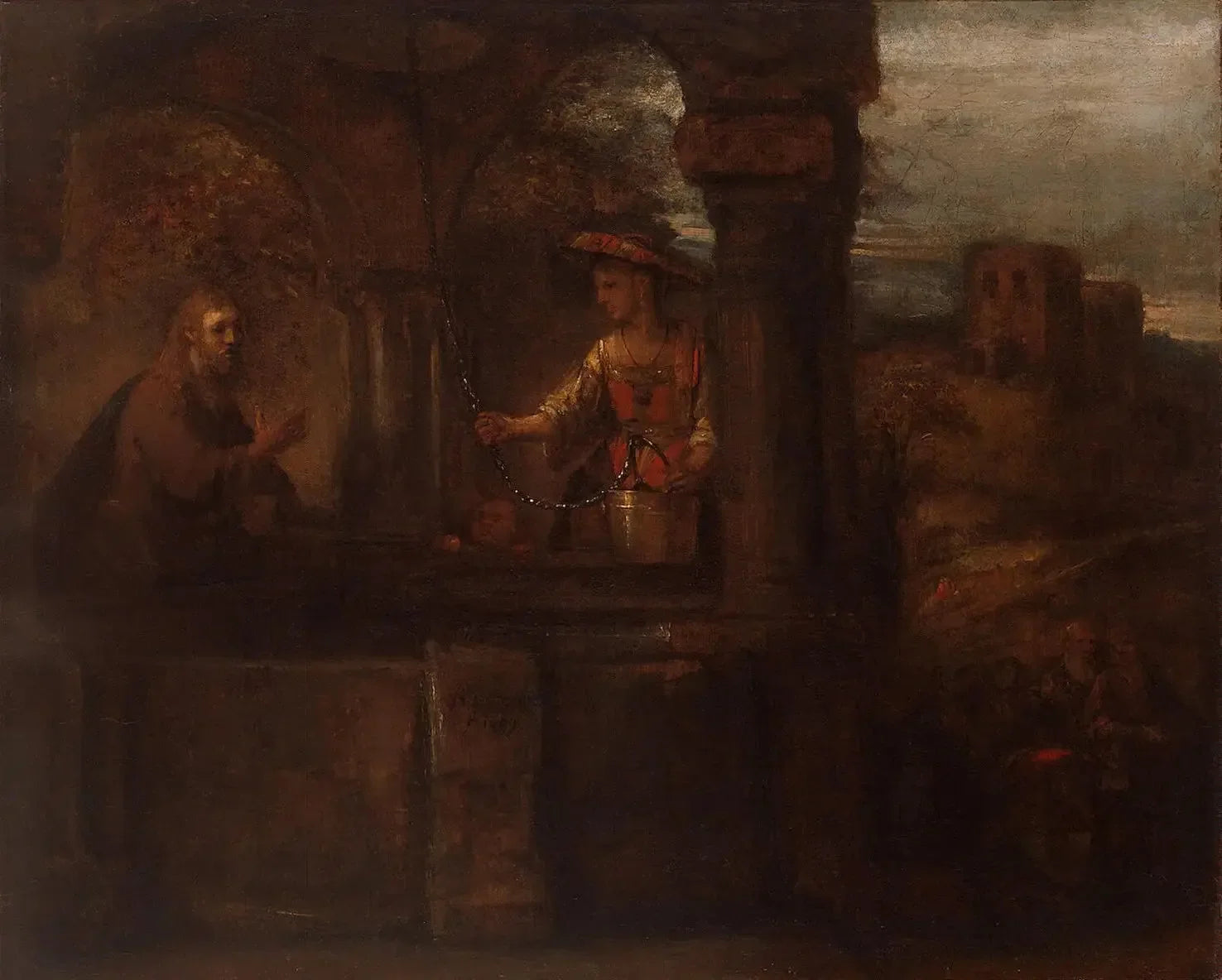 Le Christ et la Samaritaine - Rembrandt image 1 reproduction d’œuvre d’art à l’huile