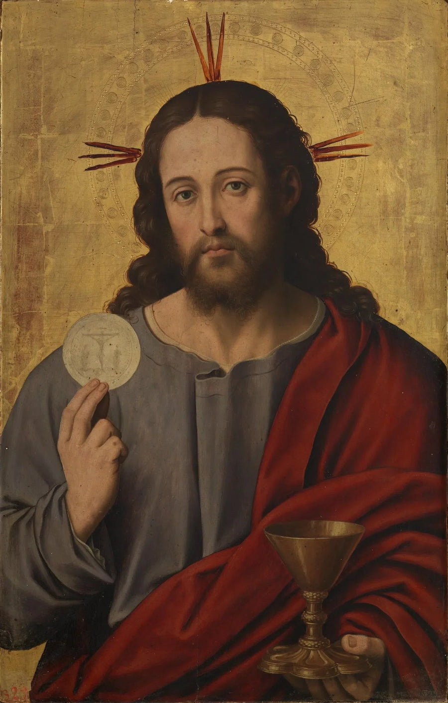 Le Christ Sauveur avec l'Eucharistie - Juan de Juanes image 1 copie peinte à la main à l’huile