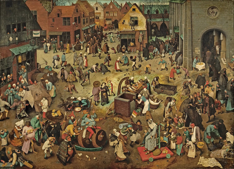 การต่อสู้ในเทศกาลคาร์นิวัลและเทศกาลถือศีลอด - Pieter Brueghel the Elder