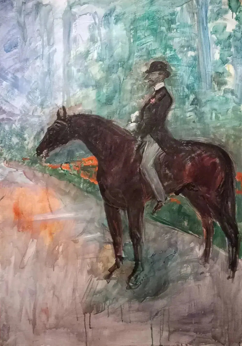 Le comte de Toulouse-Lautrec à cheval - Henri de Toulouse-Lautrec image 1 reproduction de peinture à l’huile