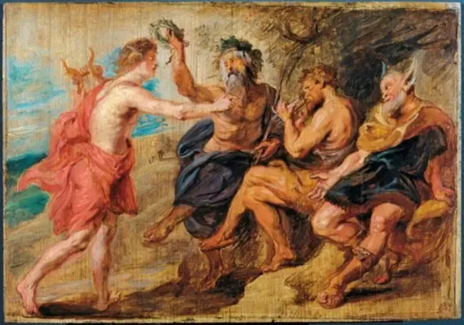 Le concours entre Apollon et Pan - Peter Paul Rubens image 1 copie peinte à la main à l’huile