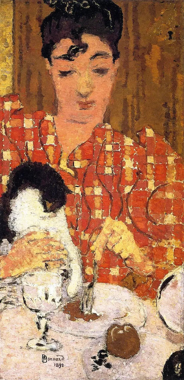 Le corsage à carreaux - Pierre Bonnard image 1 copie de tableau peinte à la main