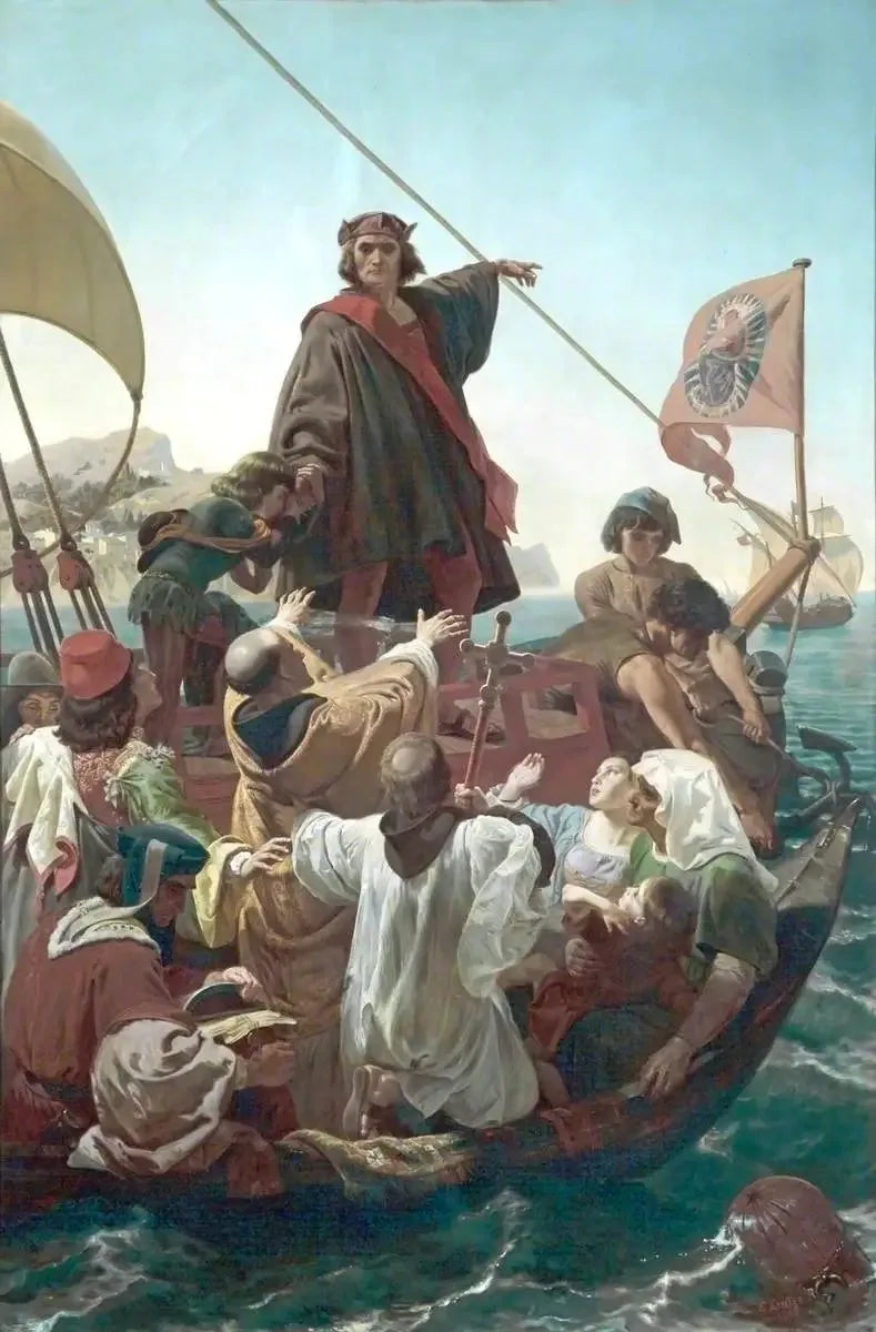 Le départ de Colomb de Palos, en Espagne, en 1492 - Emanuel Leutze image 1 copie peinte à la main à l’huile