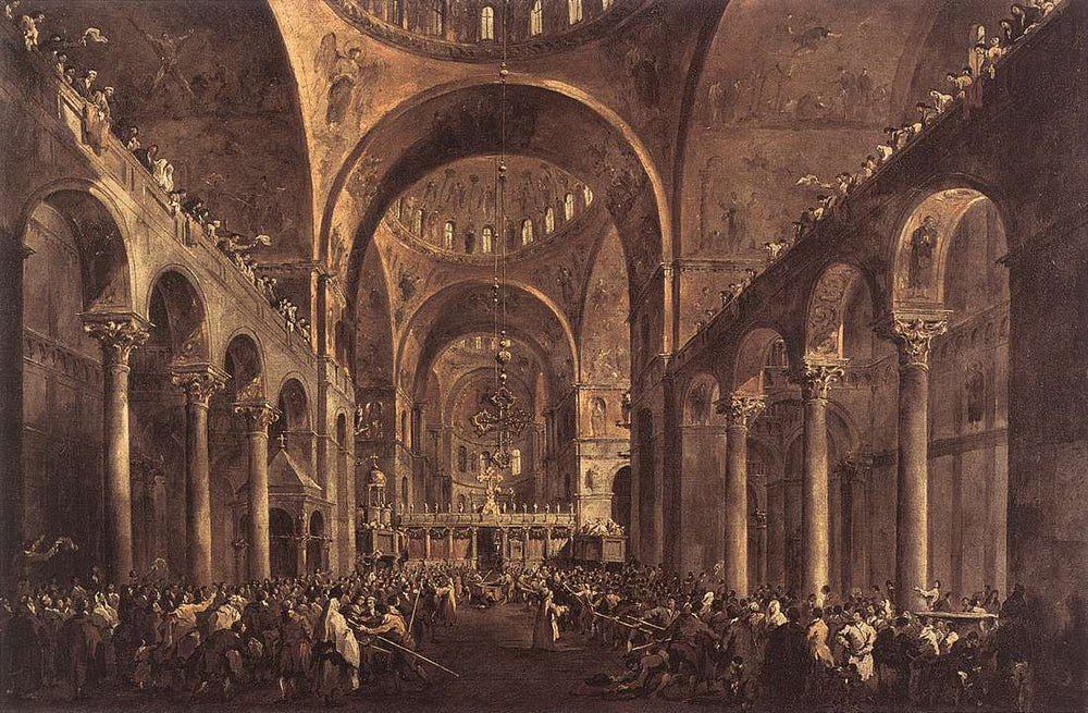 Le doge Alvise IV Mocenigo se montre au peuple dans la basilique San Marco 1763 - Francesco Guardi - Alpha Reproduction