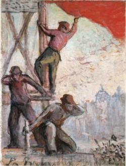 Le drapeau rouge ou la bataille syndicale - Maximilien Luce - Alpha Reproduction