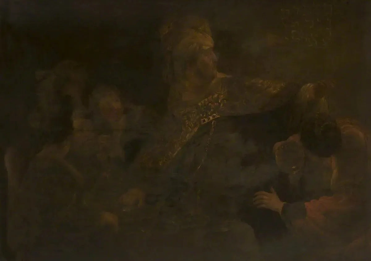 Le festin de Belshazzar - Rembrandt image 1 copie de tableau peinte à la main