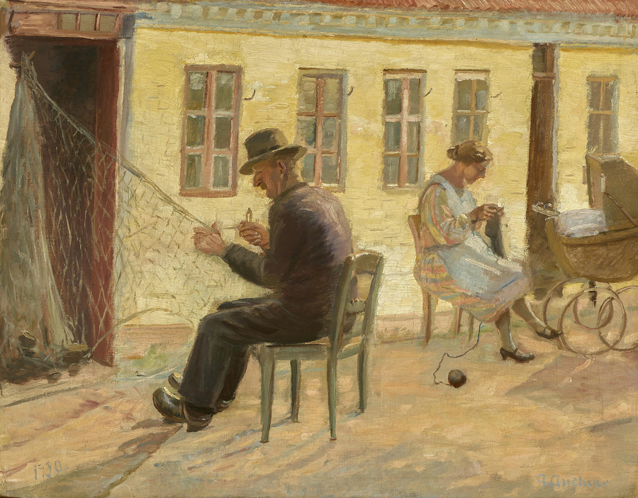 ตาข่ายกำลังอยู่ในระหว่างการซ่อมแซม - Anna Ancher