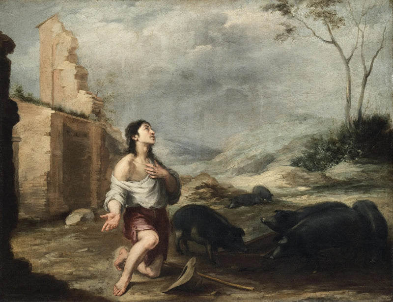 บุตรชายที่กลับใจเลี้ยงหมู - บาร์โทโลเม́ Esteban Murillo