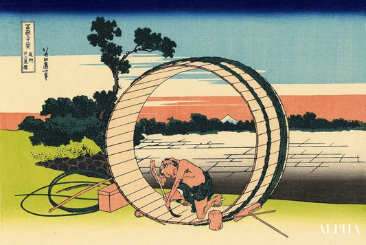 Le Fuji vu de la province d'Owari - Katsushika Hokusai - Reproductions de tableaux et peintures haut de gamme