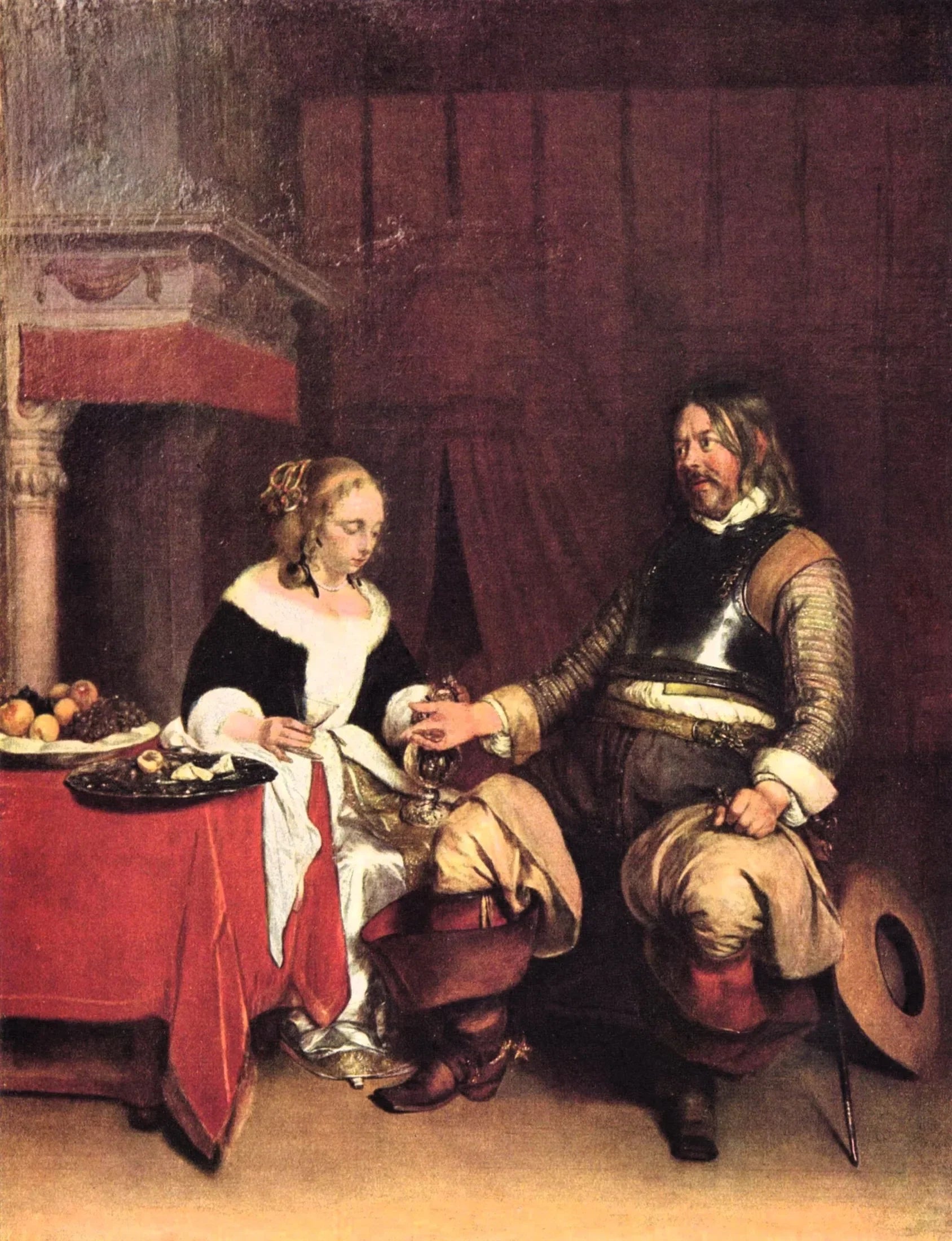 Le Galant Militaire - Gerard ter Borch image 1 tableau peint à l’huile sur toile