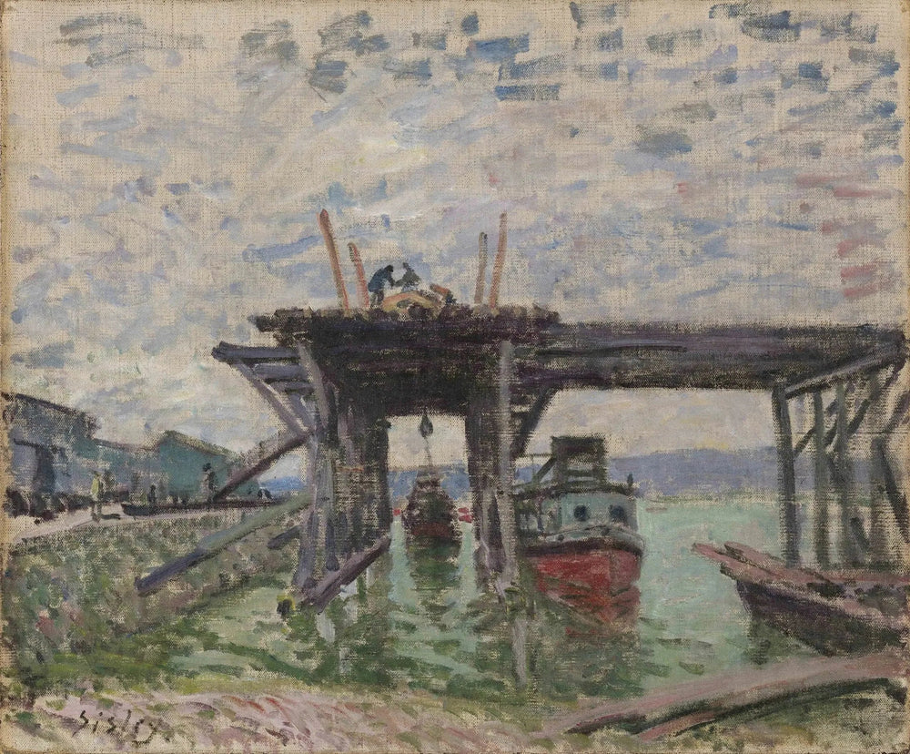 Le garage des bateaux-mouches - Alfred Sisley image 1 reproduction d’œuvre d’art à l’huile