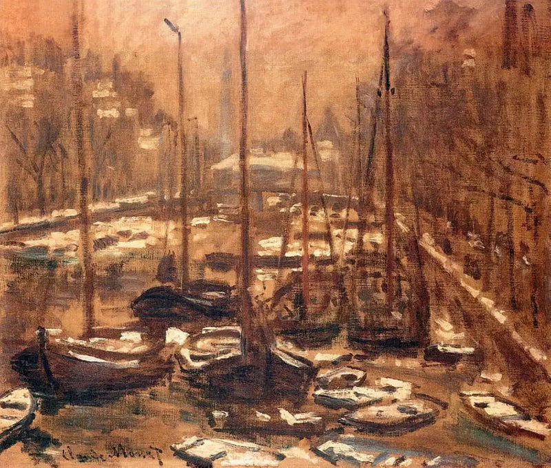 Geldersekade ในอัมสเตอร์ดัม ฤดูหนาว W300 - Claude Monet