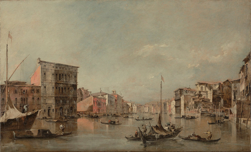 Le Grand Canal à Venise avec le Palazzo Bembo - Francesco Guardi image 1 reproduction artisanale de tableau