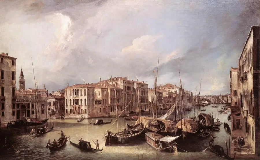 คลองใหญ่มองจากทางเหนือ-ตะวันออกไปยังสะพาน Rialto - Canaletto