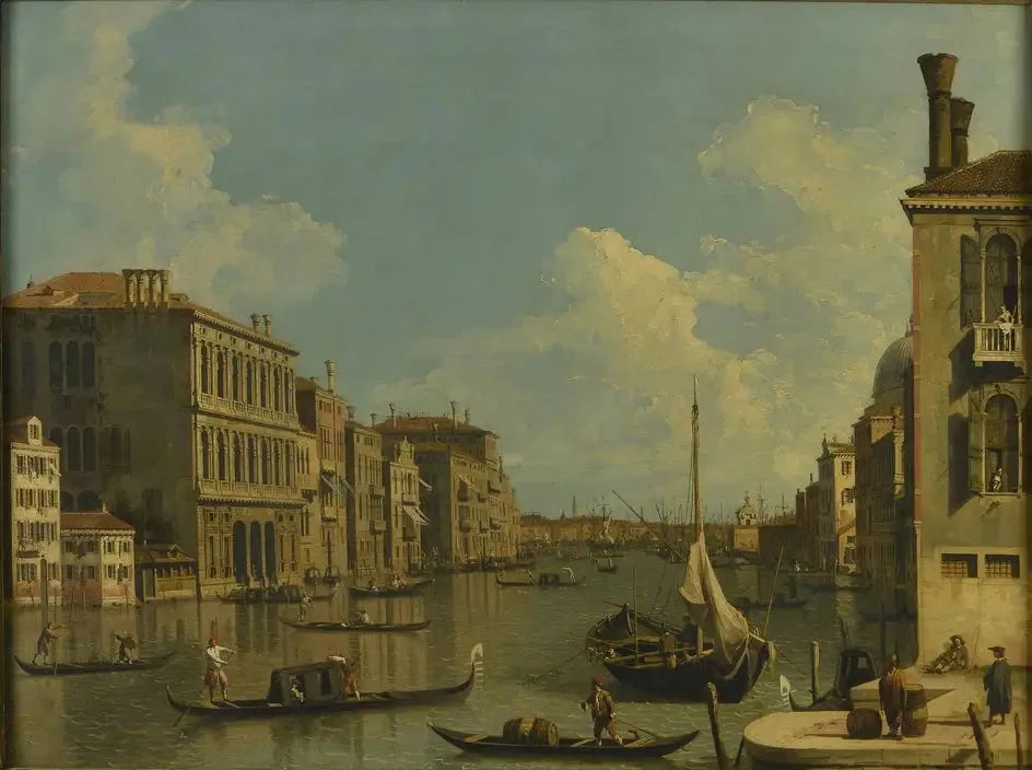 Le Grand Canal, vu vers l'est depuis S. Vio - Canaletto image 1 reproduction réalisée par Alpha Reproduction