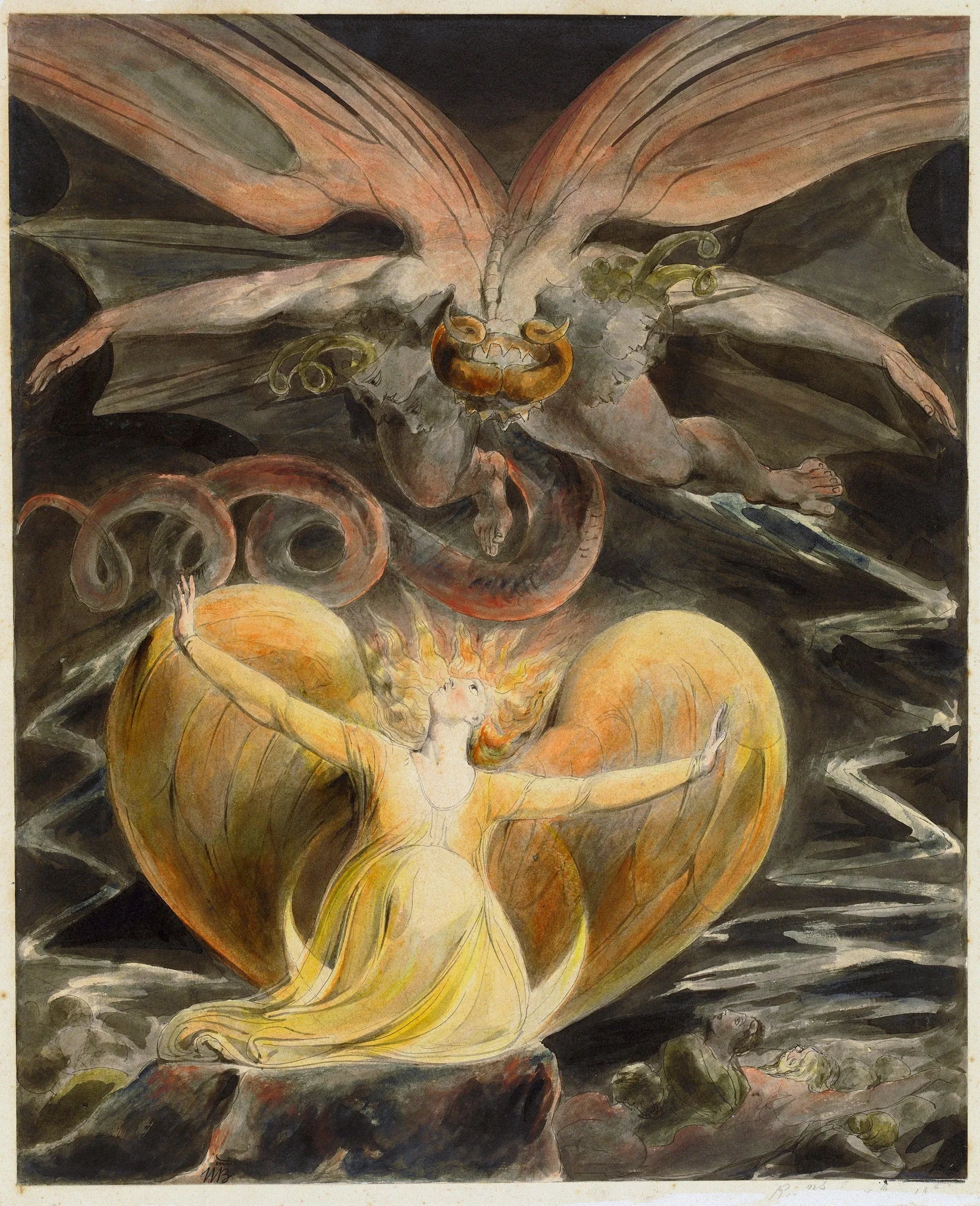 Le grand Dragon Rouge et la Femme vêtue de soleil - William Blake image 1 tableau peint à l’huile sur toile