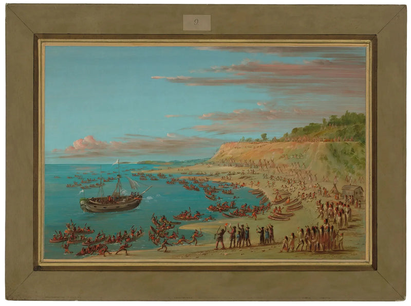 กริฟฟอนที่เข้าเทียบท่าเมืองแมคินอว์ 27 สิงหาคม 1679 - จอร์จ แคทลิน