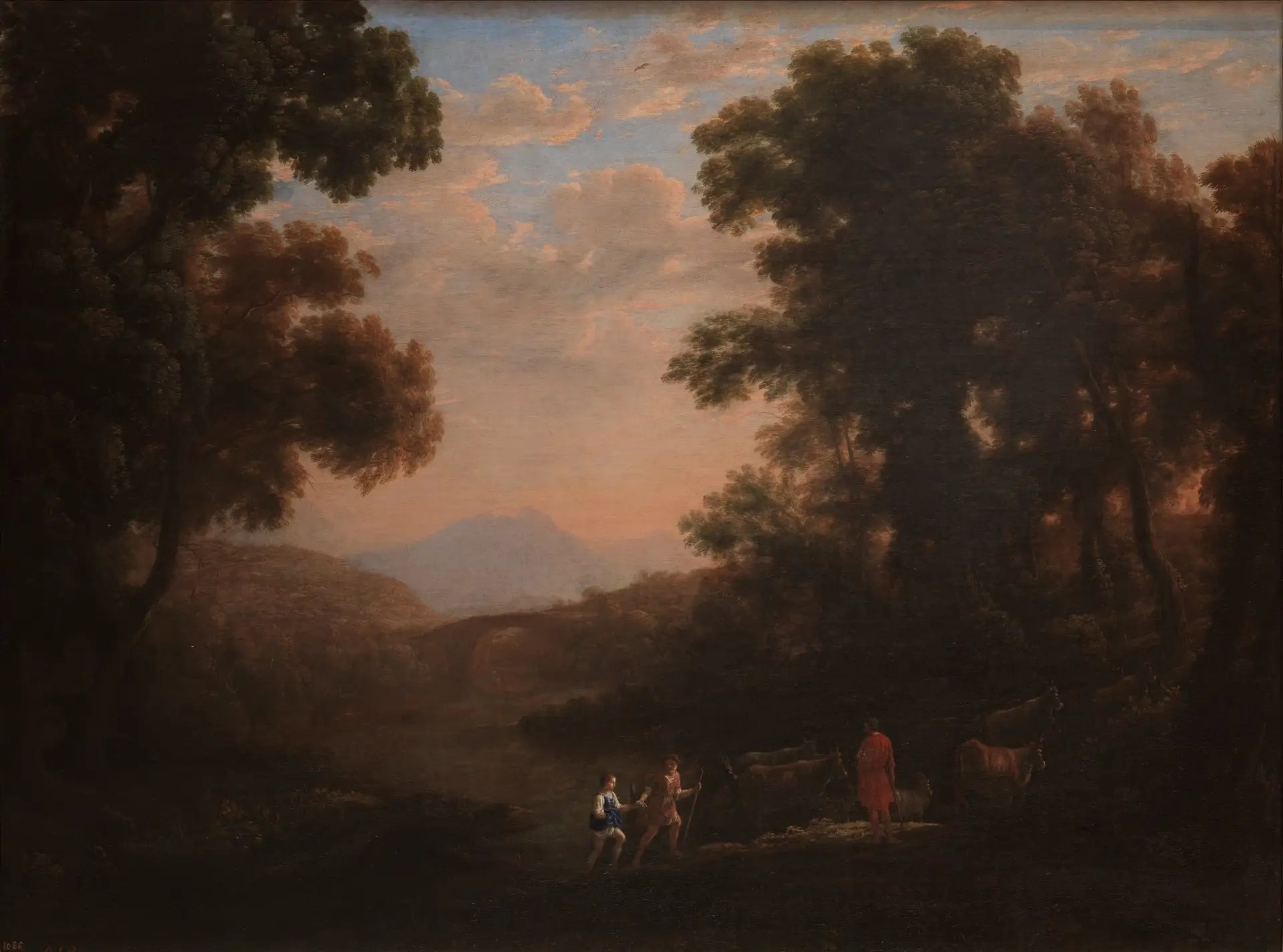 Le gué d'une rivière - Claude Lorrain image 1 tableau peint à l’huile sur toile
