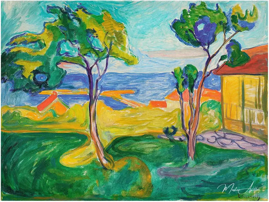 Le jardin à Asgardstrand - Edvard Munch - Reproductions de tableaux et peintures haut de gamme